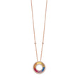 Prizma Sterling Silver Rose-tone 14K Flash Rose Gold-plated 16 inch Colorful Baguettes CZ Circle Necklace with 2 inch Extender
