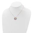 Prizma Sterling Silver Rose-tone 14K Flash Rose Gold-plated 16 inch Colorful Baguettes CZ Circle Necklace with 2 inch Extender