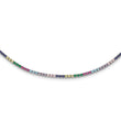 Prizma Sterling Silver Rhodium-plated 12 inch Colorful CZ Choker with 3 inch Extender