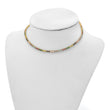 Prizma Sterling Silver Gold-tone 14K Flash Gold-plated 12 inch Colorful CZ Choker with 3 inch Extender