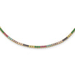 Prizma Sterling Silver Gold-tone 14K Flash Gold-plated 12 inch Colorful CZ Choker with 3 inch Extender