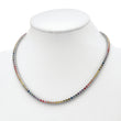 Prizma Sterling Silver Rhodium-plated 18 inch 3mm Colorful CZ Necklace