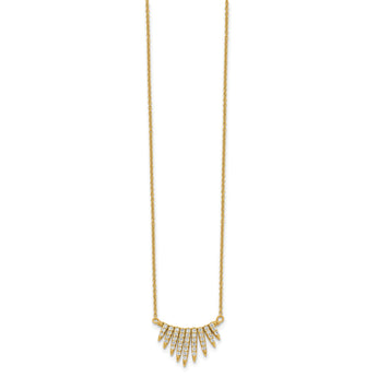 Sterling Silver Gold-tone CZ Necklace