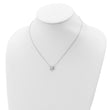 Sterling Silver Rhodium-plated Square CZ Halo w/1in ext Necklace