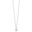 Sterling Silver Rhodium-plated Polished CZ Necklace
