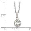 Sterling Silver Rhodium-plated Polished CZ Necklace
