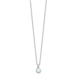 Sterling Silver Rhodium-plated Polished Created Opal Necklace