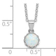 Sterling Silver Rhodium-plated Polished Created Opal Necklace