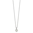 Sterling Silver Rhodium-plated Polish Heart Created Opal Necklace