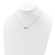 Sterling Silver Rhodium-plated CZ LOVE w/1in ext Necklace