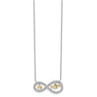 Sterling Silver Gold-plated MOM and ME CZ Infinity Necklace