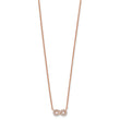 Sterling Silver Rose-tone CZ Infinity Necklace