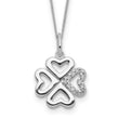 Sterling Silver CZ 4-Leaf Clover Necklace