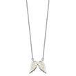 Sterling Silver Rhod-plated Created Opal Wings w/1.5in ext Necklace