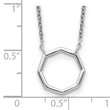 Sterling Silver Polished Octagon Necklace 16 in - Birthstone Company