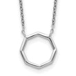 Sterling Silver Polished Octagon Necklace 16 in - Birthstone Company