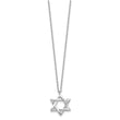 Sterling Silver Rhodium-plated Star of David 16.5in plus 2in ext. Necklace
