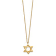 Sterling Silver Gold-tone Star of David 16.5 inch Necklace with 1 inch extension