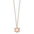 Sterling Silver Rose-tone Star of David 16.5 inch Necklace with 1 inch extension