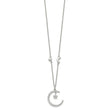Sterling Silver CZ Moon and Star Necklace