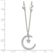 Sterling Silver CZ Moon and Star Necklace