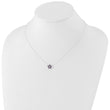 Sterling Silver Purple CZ Flower Necklace