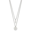 Sterling Silver 2-Strand Hammered Circle and Bar Necklace