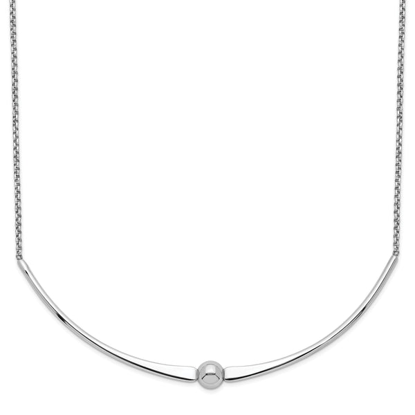 Sterling Silver Rhodium-plated Polished w/ 1 in ext. Necklace