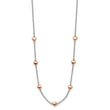 Sterling Silver RH-plated Rose gold-pltd 7-Heart 1.5in ext. Necklace