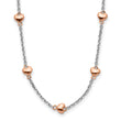 Sterling Silver RH-plated Rose gold-pltd 7-Heart 1.5in ext. Necklace
