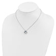 Sterling Silver RH-plated 5mm CZ and Spinel w/1in. Ext. Necklace