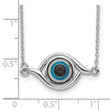 Sterling Silver Rhodium-plated Glass w/2in Ext Eye Necklace