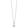 Sterling Silver RH-plated Polished CZ Snowflake w/2in Ext. Necklace