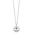 Sterling Silver Enameled Blue & Clear CZ Cross Necklace