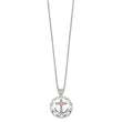 Sterling Silver Enameled Pink & Clear CZ Cross Necklace
