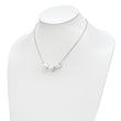 Sterling Silver Rhodium-plated CZ Bead/FWC Pearl w/ 2in ext. Necklace