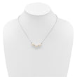Sterling Silver Rhodium-plated CZ Bead/FWC Pearl With 2in ext. Necklace - Birthstone Company