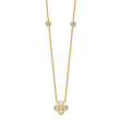Sterling Silver Gold-plated Polished CZ 18in w/2in ext. Necklace
