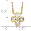 Sterling Silver Gold-plated Polished CZ 18in w/2in ext. Necklace