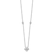 Sterling Silver Rhodium-plated Polished CZ Flower with 2in ext. Necklace