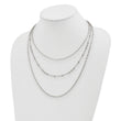 Sterling Silver Rhodium-plated Beaded Layered with 2in .ext Necklace