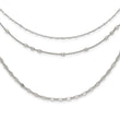 Sterling Silver Rhodium-plated Beaded Layered with 2in .ext Necklace