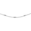 Sterling Silver Rhodium-plated Diamond-cut Oval Beads w/3in ext Choker