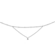 Sterling Silver Rhodium-plated CZ Beaded w/ 4in ext. Choker