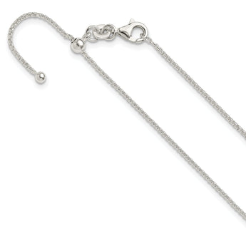 Sterling Silver Polished Adjustable Necklace