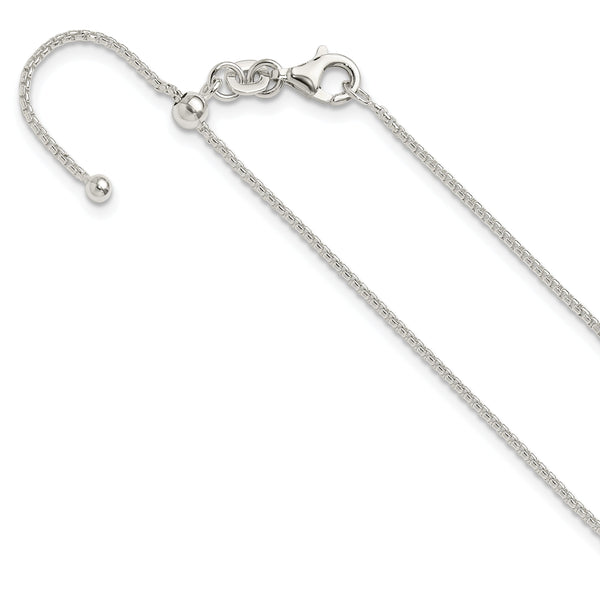 Sterling Silver Polished Adjustable Necklace