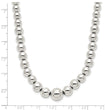 Sterling Silver Polished Beaded Necklace
