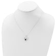 Sterling Silver Black and White CZ Heart with Paw Print 18 inch Necklace