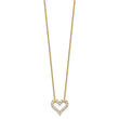 Sterling Silver Gold-tone CZ Heart w/ 2in ext. Necklace