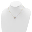 Sterling Silver Gold-tone CZ Heart w/ 2in ext. Necklace